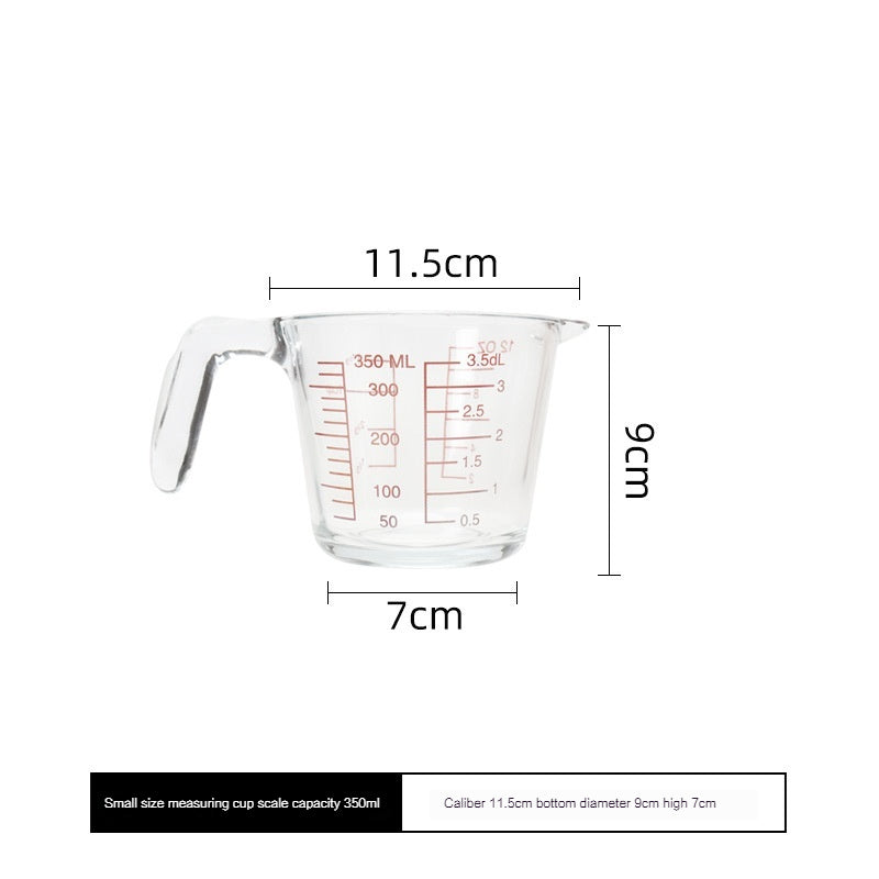 Tempered Glass Measuring Cup, Household Scaled Cup, Kitchen Milk Baking Egg Beating Cup, Small Extra Thick High Temperature Resistant Large Capacity