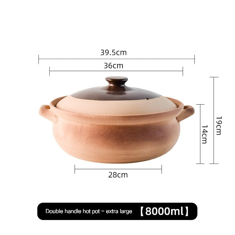 Hot Pot Household Coarse Ceramic Clay Casserole, Stew Pot, Soup Burning Gas Stove Dedicated Large Small Size Old-Fashioned Claypot Rice Chinese Casseroles