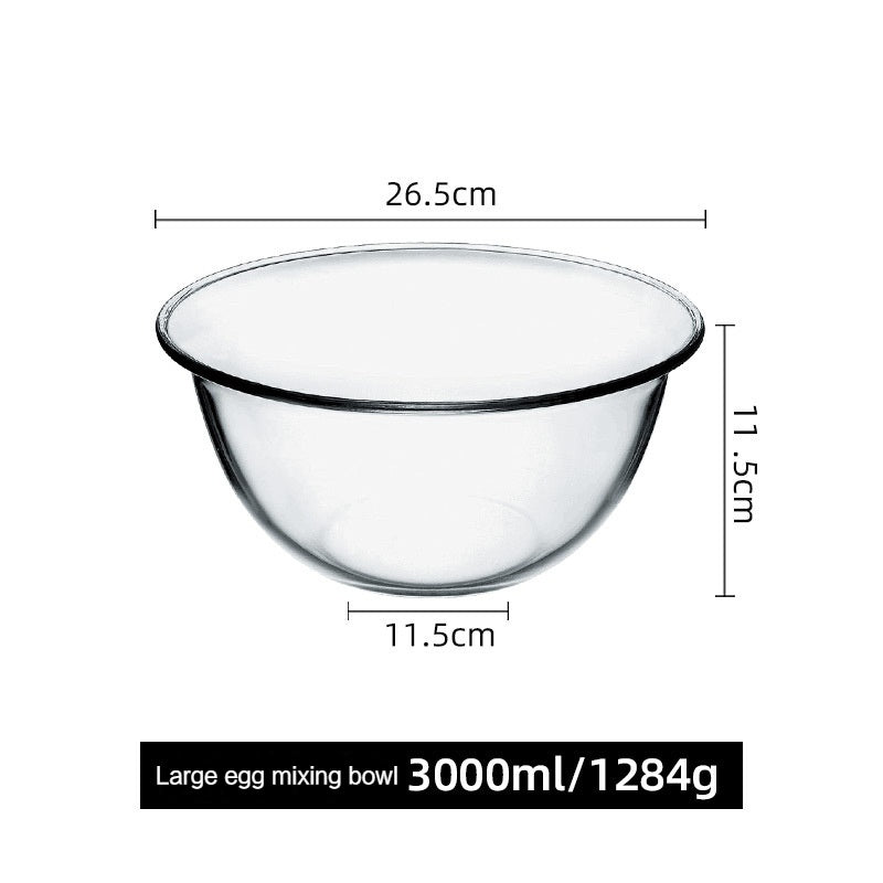 Tempered Glass Egg Pots Dough Basin Baking Bowl Deepening Household Heat-Resistant Microwave Bowl Large Size