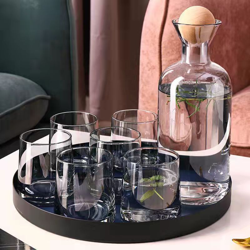 Nordic Creative Heat Resistant Glass Kettle Household Drinking Cup Set, Large Capacity Living Room Juice Cup Cool Water Pot Cold Kettle