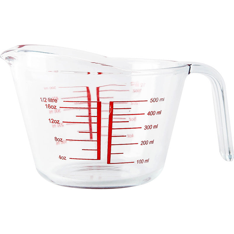 Tempered Glass Measuring Cup, Household Scaled Cup, Kitchen Milk Baking Egg Beating Cup, Small Extra Thick High Temperature Resistant Large Capacity