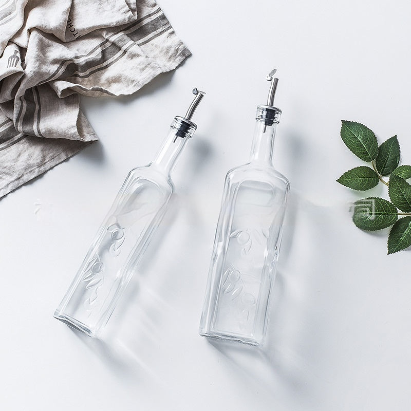 Creative Kitchen Spice Bottle, Household Glass Jar Soy Sauce and Vinegar Bottle, Fire Extinguisher Bottles Olive Oil Pot Leak-Proof Large Small Set