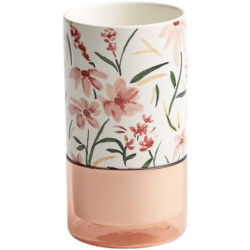 Pastoral Style Chopsticks Holder Household Chopsticks Basket, Ceramic Chopsticks Box Draining Spoon Fast Bucket Chopsticks Box, Storage Rack