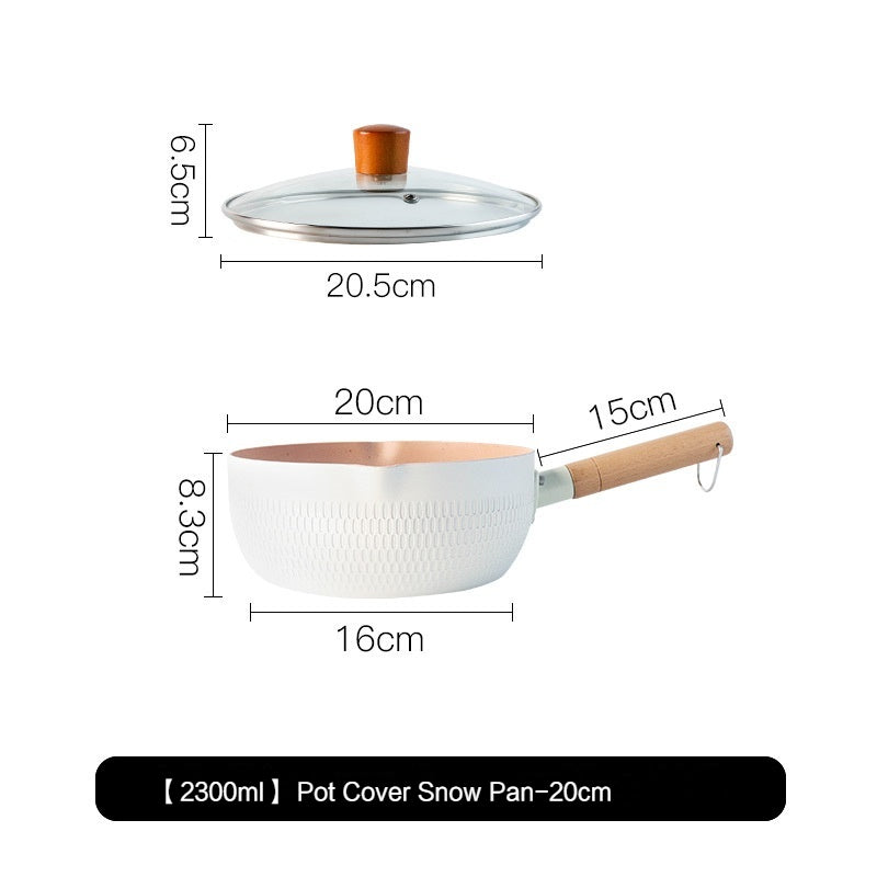 Japanese Yukihira Pan, Non-Stick Small Soup Pot, Household Induction Cooker Gas Stove Cooking Noodles Instant Noodle Pot