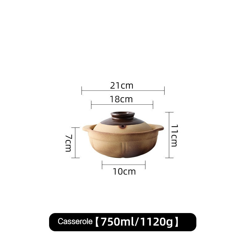 Hot Pot Household Claypot Rice Casserole, Stew Pot, Soup Burning Gas Stove Dedicated Small Size Old-Fashioned Pottery Clay Charcoal Stove