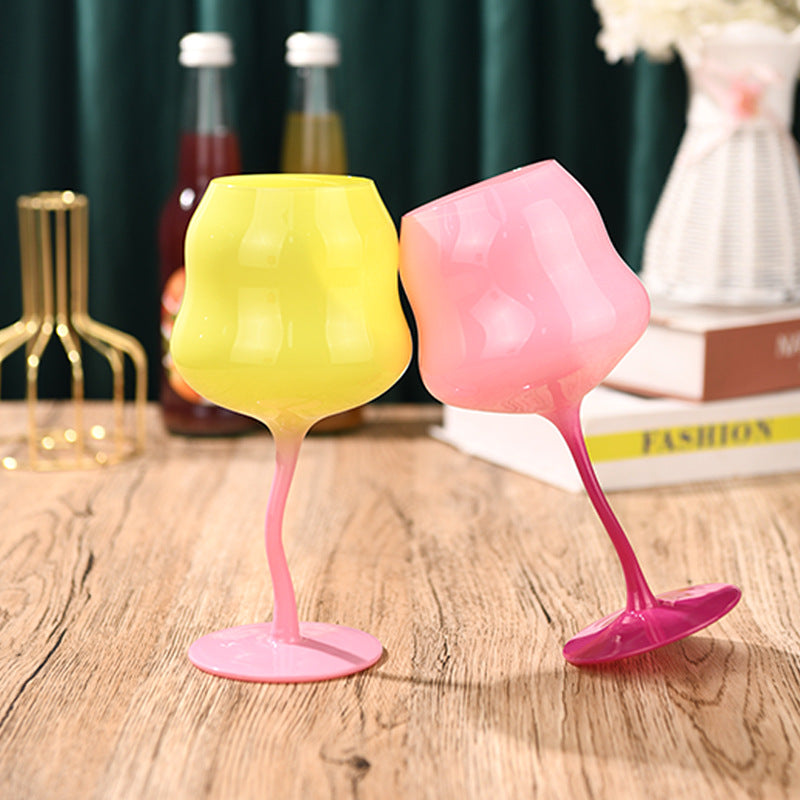 Dopamine Glass Household Drinking Cups, Creative Gift Glass Juice Cup, INS Goblet