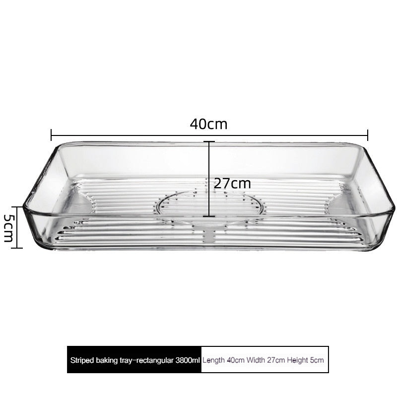 Circle and creative stripe anti-stick glass bakeware, high temperature resistant microwave oven special use household heat resistant baking utensils