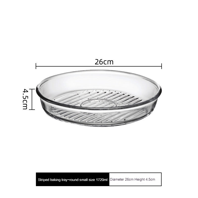 Circle and creative stripe anti-stick glass bakeware, high temperature resistant microwave oven special use household heat resistant baking utensils