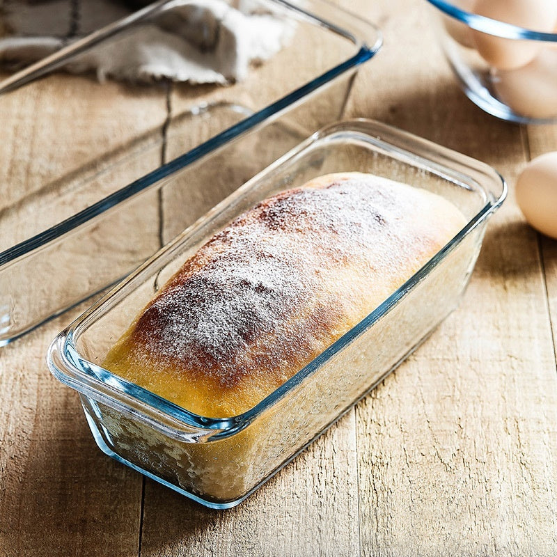 Rectangular Tempered Glass Bakeware, Binaural Cheese Baked Rice Plate, Microwave Oven Baking Tray Fish Plate, Oven Special Use