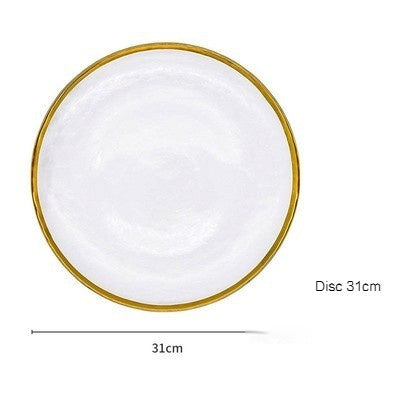 Japanese Glass Salad Bowl Hammered Dessert Cold Noodle Bowl, Plate