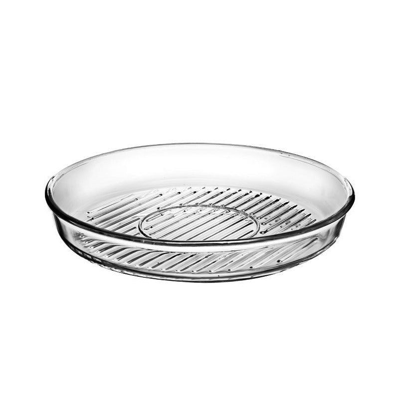 Circle and creative stripe anti-stick glass bakeware, high temperature resistant microwave oven special use household heat resistant baking utensils