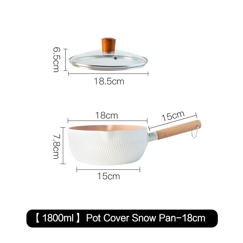 Japanese Yukihira Pan, Non-Stick Small Soup Pot, Household Induction Cooker Gas Stove Cooking Noodles Instant Noodle Pot