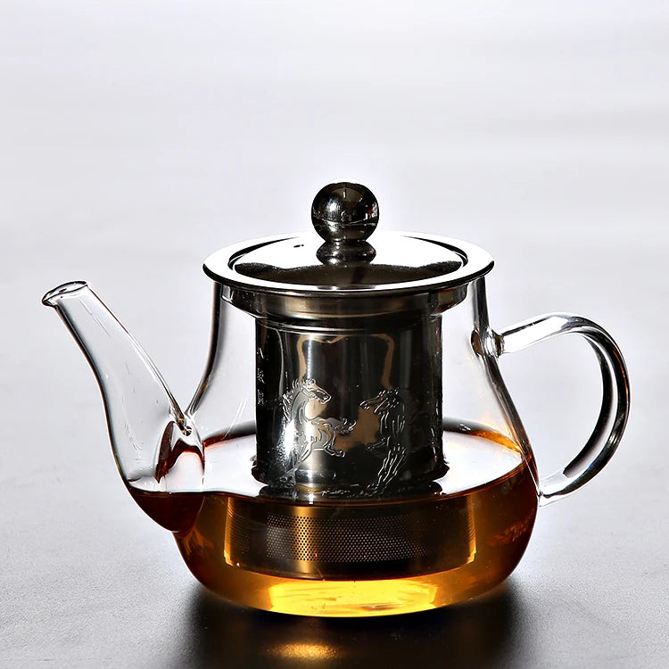 yuntasty heat-resistant glass teapot with infuser tea pot glass tea set