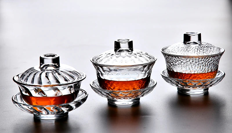 yuntasty heat-resistant glass gaiwan teapot for puer gaiwan cup of tea