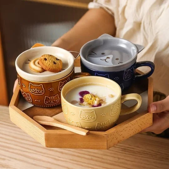 yuntasty Ceramic Mug with Cat Cute Dog Mug, Gifts for Cat Lovers