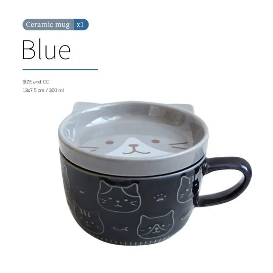 yuntasty Ceramic Mug with Cat Cute Dog Mug, Gifts for Cat Lovers