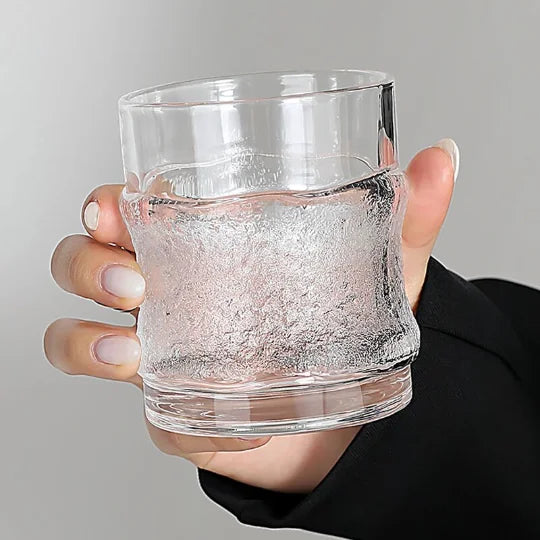 yuntasty Hanging Ice Design Glass Cup Fancy Whiskey Cup Clear Tea Cup 310 ml
