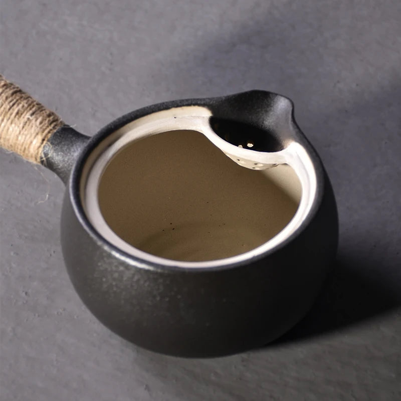 yuntasty black crockery ceramic kyusu teapot chinese tea pot drinkware 500ml