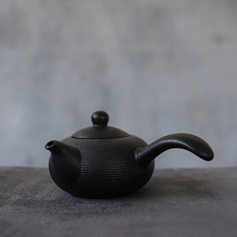 yuntasty black crockery ceramic kyusu teapots handmade chinese tea pot 165ml