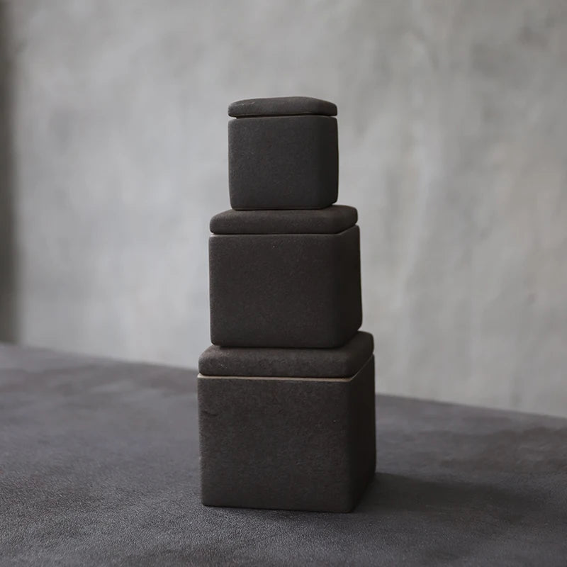 yuntasty black crockery ceramic tea caddies porcelain tea canisters storage tea or food