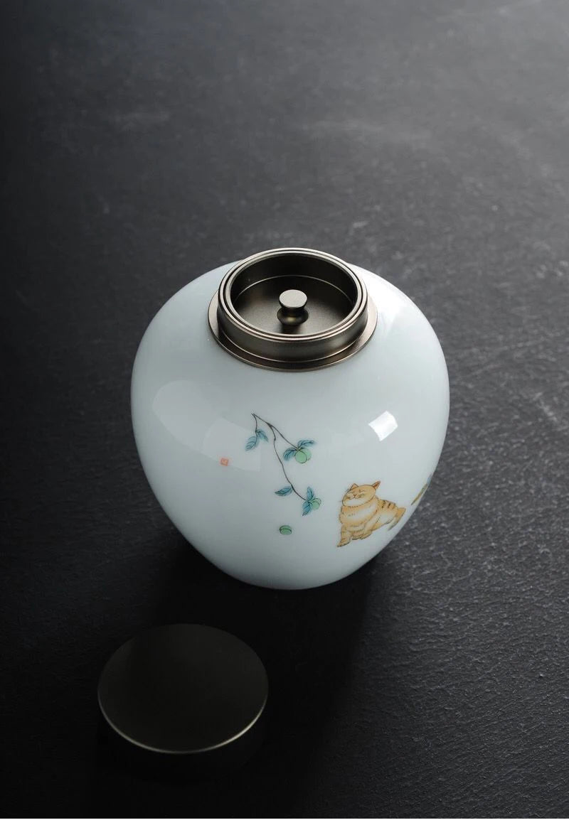 yuntasty ceramic tea caddies cute cat tea canisters storage tea or food