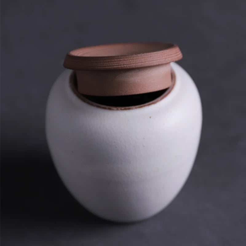 yuntasty white ceramic tea caddy handmade ceramic tea canisters pottery tea jars for loose tea