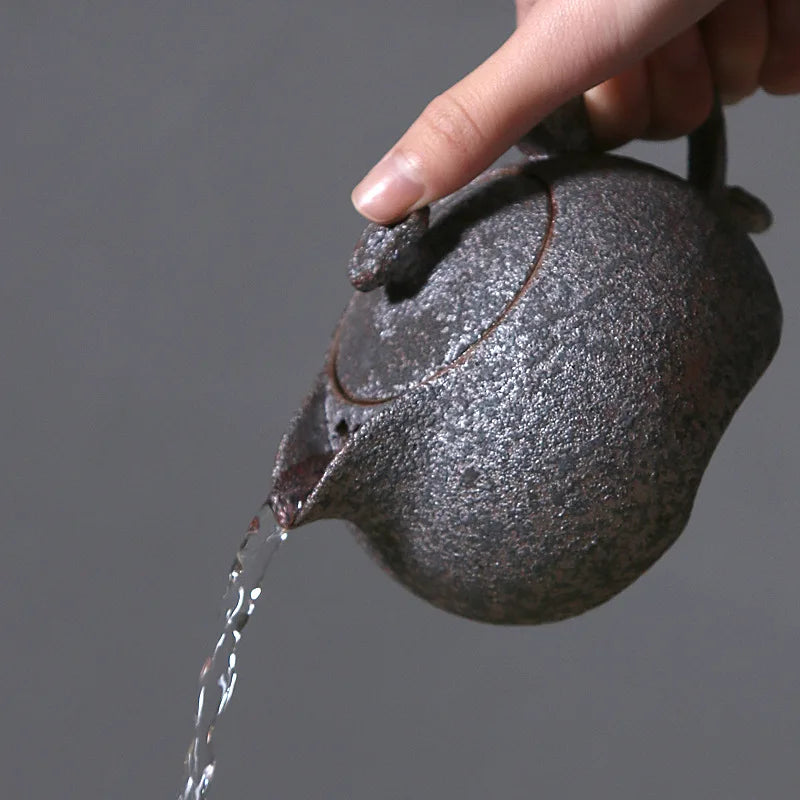 yuntasty 2017 new arrival rust-glazed ceramic teapot kettle tea pot chinese kung fu tea set drinkware