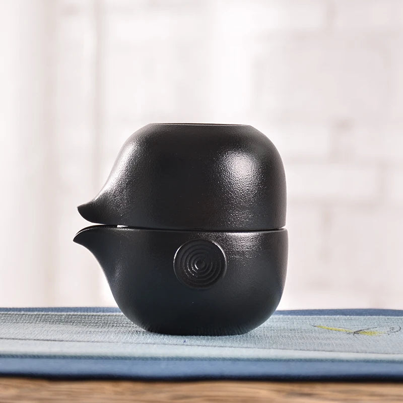 yuntasty black crockery ceramic teapot teacups a tea sets portable travel tea sets with travel bag