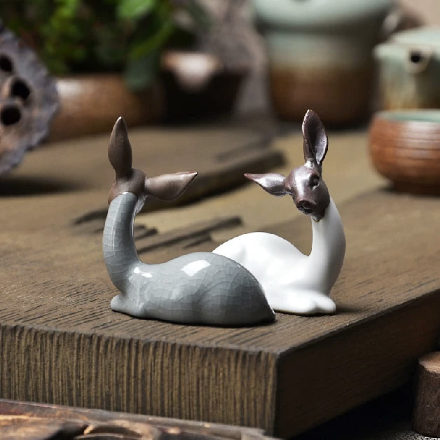 yuntasty ceramic tea pets deer tea accessories kung fu tea set decoration