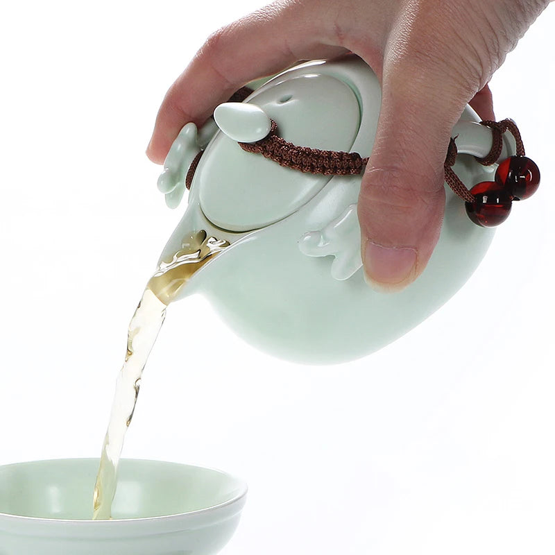 yuntasty ceramic teapot kettle gaiwan tea cup for puer chinese tea pot portable tea set with travel bag