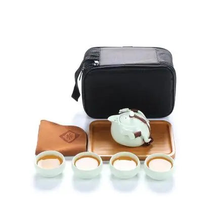 yuntasty ceramic teapot kettle gaiwan tea cup for puer chinese tea pot portable tea set with travel bag