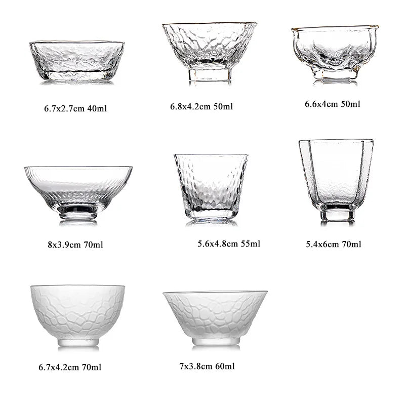 yuntasty glass cup japanese heat-resistant glass tea cup handmade teacups glass cup of tea accessories