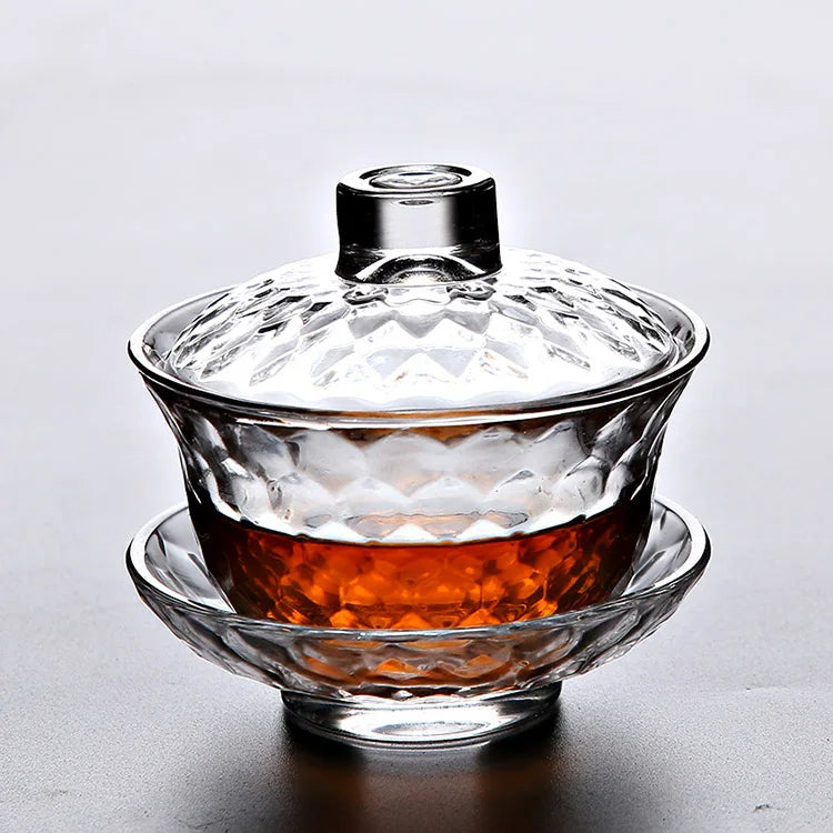 yuntasty heat-resistant glass gaiwan teapot for puer gaiwan cup of tea