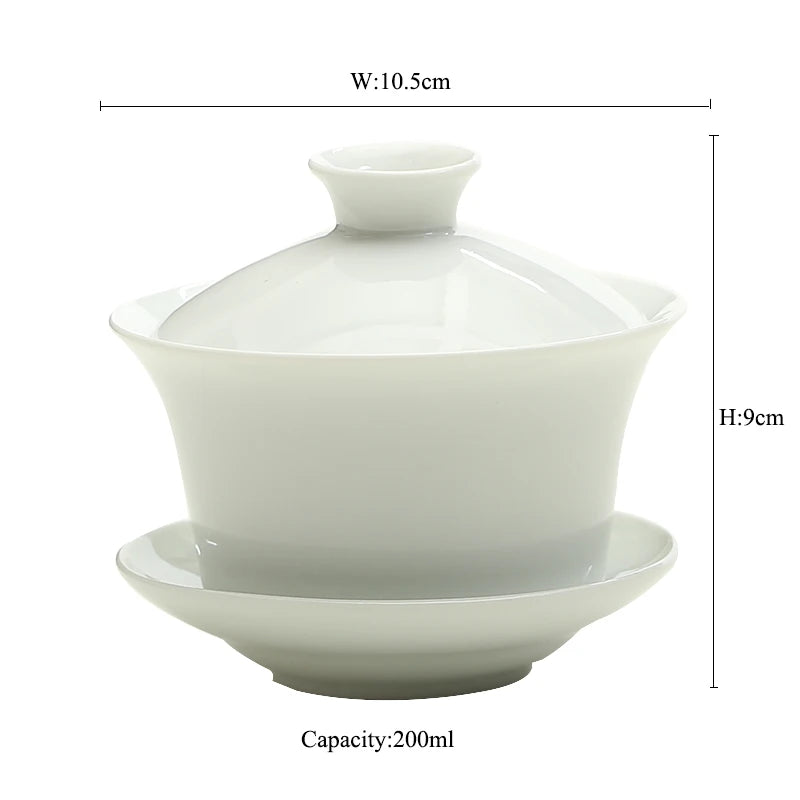 yuntasty white ceramic gaiwan teacup teapot porcelain chinese kung fu tea set
