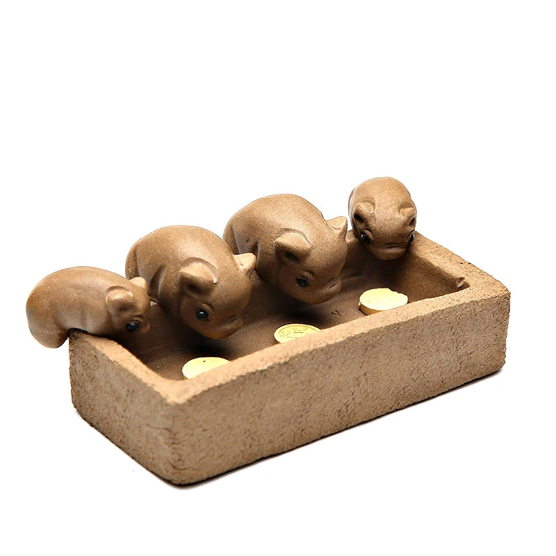 yuntasty yixing purple clay tea pets pig zisha tea accessories tea sets decorations
