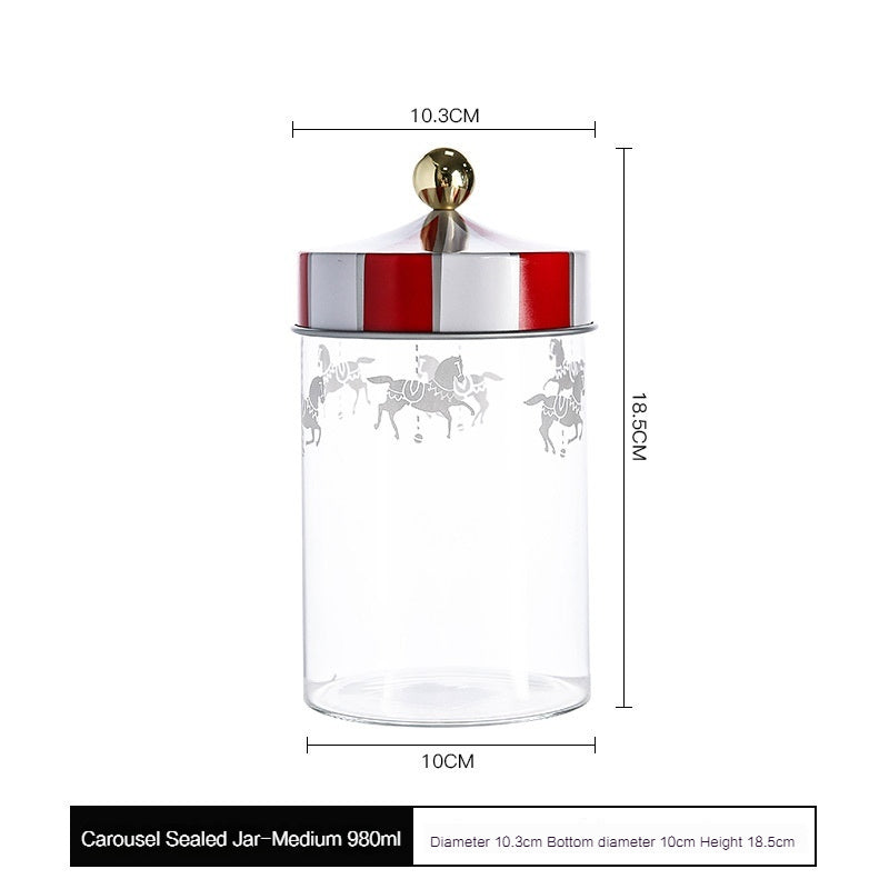 Nordic Carousel Creative Glass Sealed Can