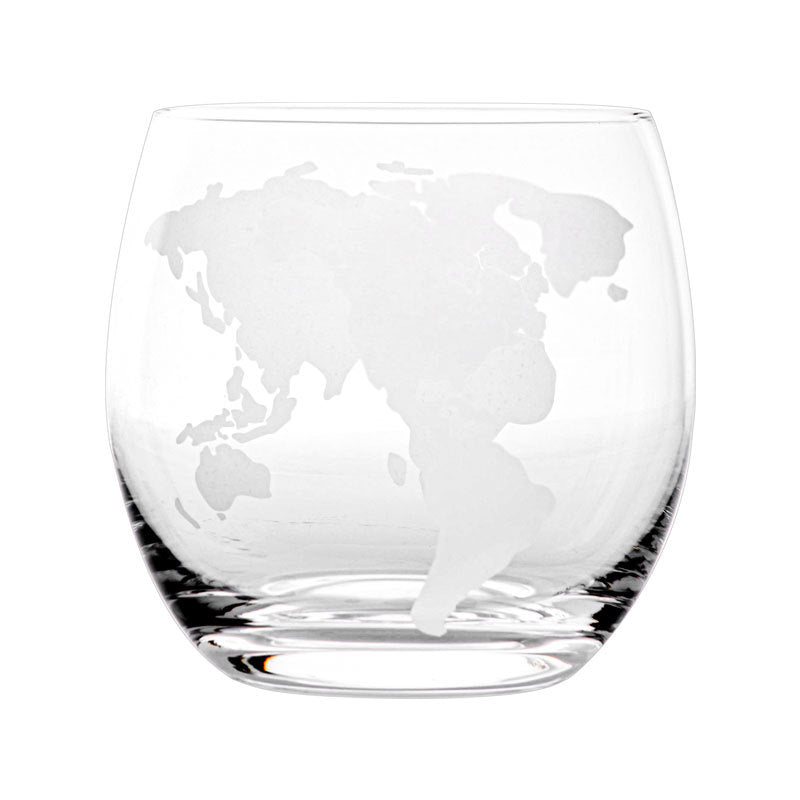 Crystal Glass Transparent Household Gold Rim Map Water Cup, Drink Cup Whiskey Glass