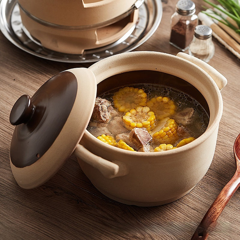 Casserole, Stew Pot, Soup Household Gas Stove Dedicated Old-Fashioned Traditional Rough Clay Clay Pot, Charcoal Stove