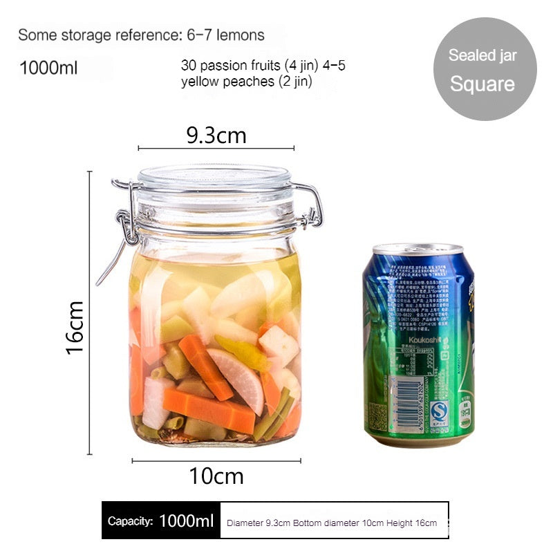 PO'MY Oli Glass Sealed Can, Wine Fermentation Jar, Green Waxberry Brewing Enzyme Fire Extinguisher Bottles, Pickled Vegetables Earthen Jar