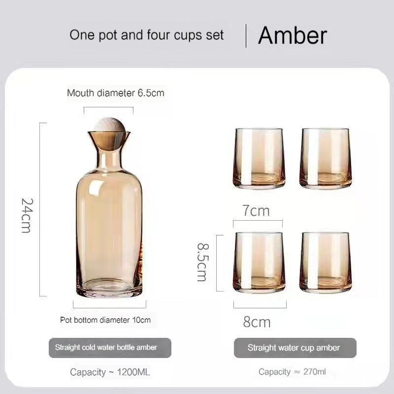 Nordic Creative Heat Resistant Glass Kettle Household Drinking Cup Set, Large Capacity Living Room Juice Cup Cool Water Pot Cold Kettle