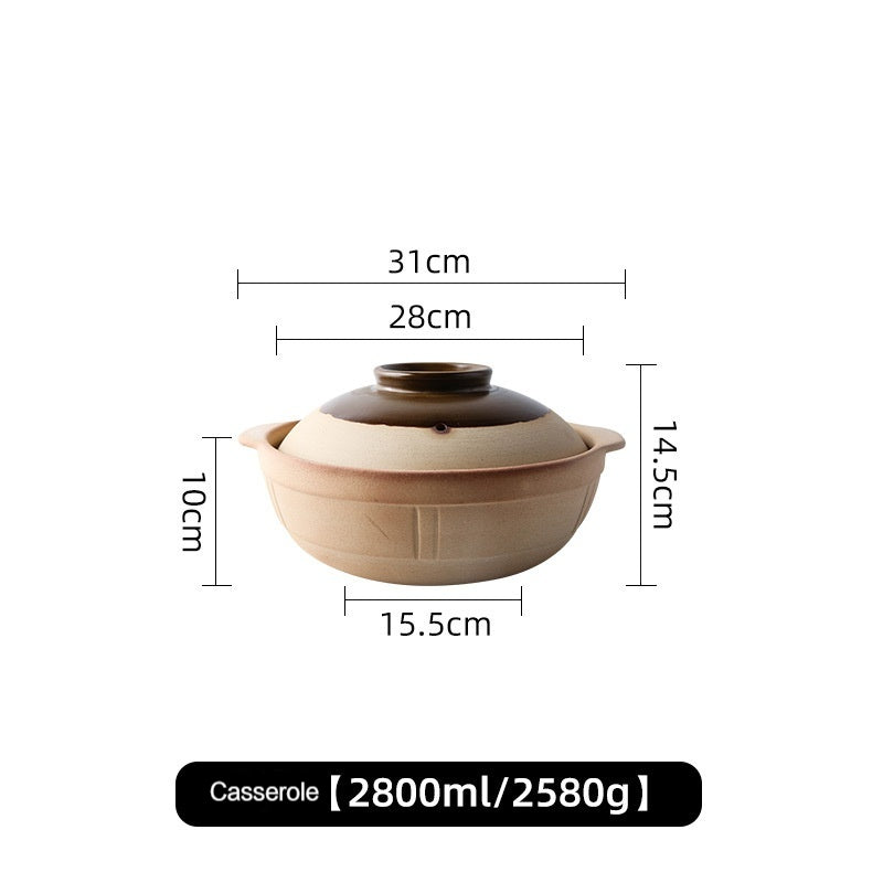 Hot Pot Household Claypot Rice Casserole, Stew Pot, Soup Burning Gas Stove Dedicated Small Size Old-Fashioned Pottery Clay Charcoal Stove