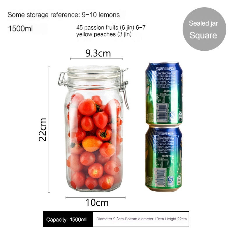 PO'MY Oli Glass Sealed Can, Wine Fermentation Jar, Green Waxberry Brewing Enzyme Fire Extinguisher Bottles, Pickled Vegetables Earthen Jar