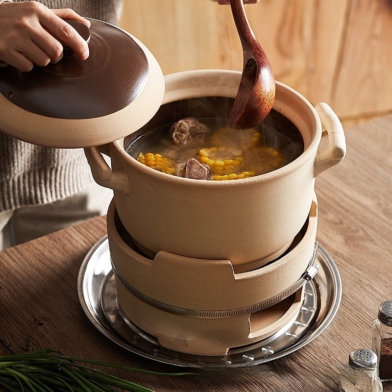 Casserole, Stew Pot, Soup Household Gas Stove Dedicated Old-Fashioned Traditional Rough Clay Clay Pot, Charcoal Stove