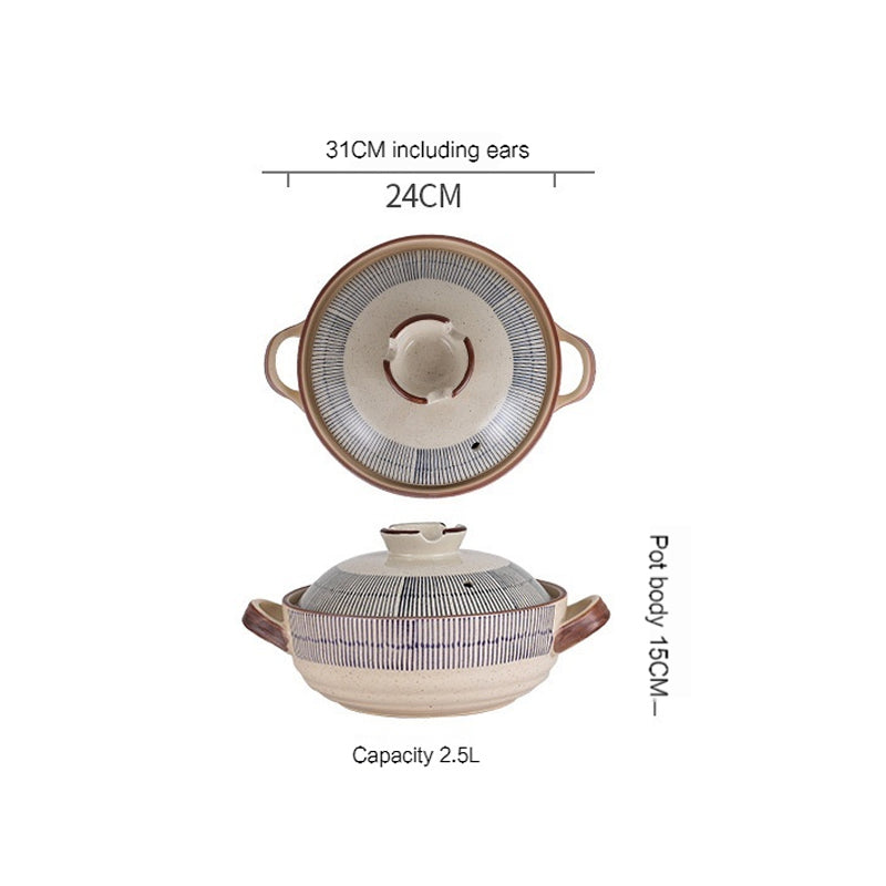 Household Gas Stove Dedicated Old-Fashioned Chinese Casseroles, Japanese Ceramic High Temperature Resistant Claypot Rice Bouilli Pot