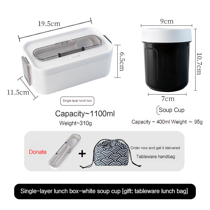 Lunch Box Office Worker Student Microwaveable Dedicated for Heating Tableware Japanese Double Deck Compartment Convenient Portable Lunch Box