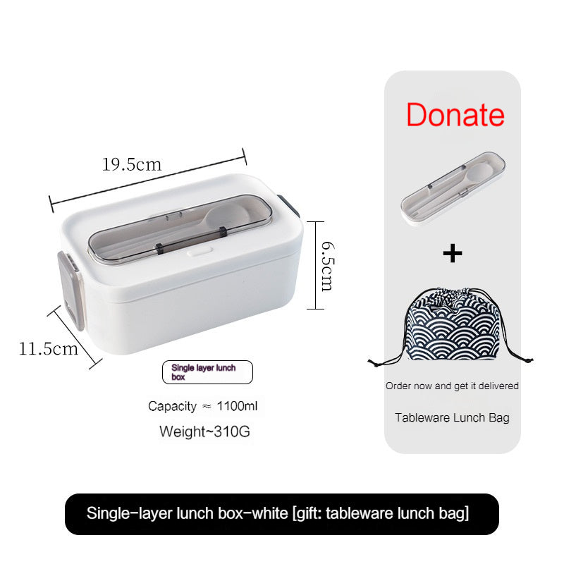 Lunch Box Office Worker Student Microwaveable Dedicated for Heating Tableware Japanese Double Deck Compartment Convenient Portable Lunch Box