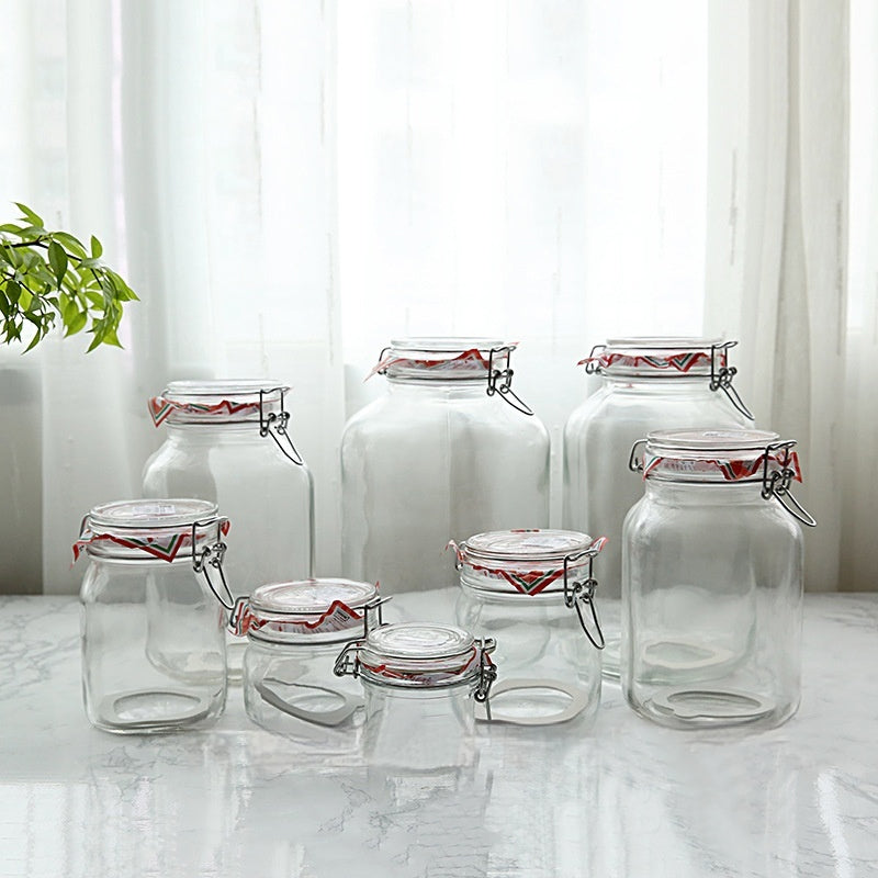 PO'MY Oli Glass Sealed Can, Wine Fermentation Jar, Green Waxberry Brewing Enzyme Fire Extinguisher Bottles, Pickled Vegetables Earthen Jar