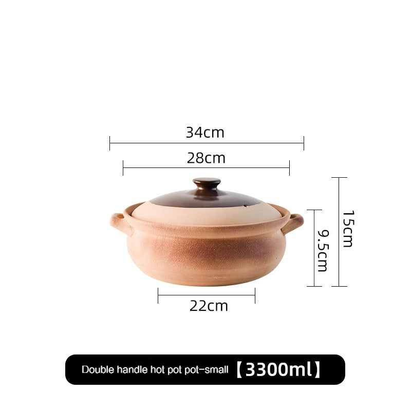 Hot Pot Household Coarse Ceramic Clay Casserole, Stew Pot, Soup Burning Gas Stove Dedicated Large Small Size Old-Fashioned Claypot Rice Chinese Casseroles