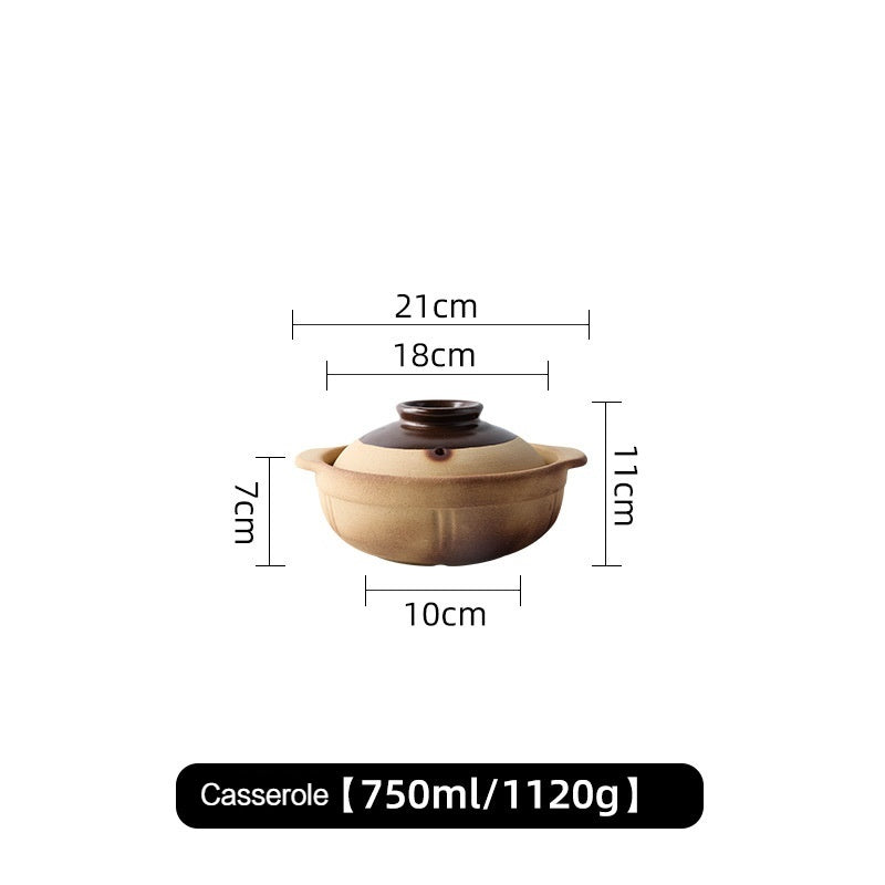 Hot Pot Household Claypot Rice Casserole, Stew Pot, Soup Burning Gas Stove Dedicated Small Size Old-Fashioned Pottery Clay Charcoal Stove