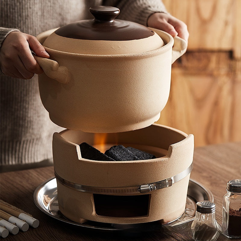 Casserole, Stew Pot, Soup Household Gas Stove Dedicated Old-Fashioned Traditional Rough Clay Clay Pot, Charcoal Stove